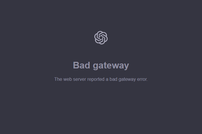 ChatGPT Down, Layanan OpenAI Mengalami Kesalahan 'Bad Gateway' (Ragamutama.com)
