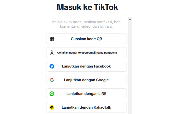 Daftar TikTok dengan Akun Google